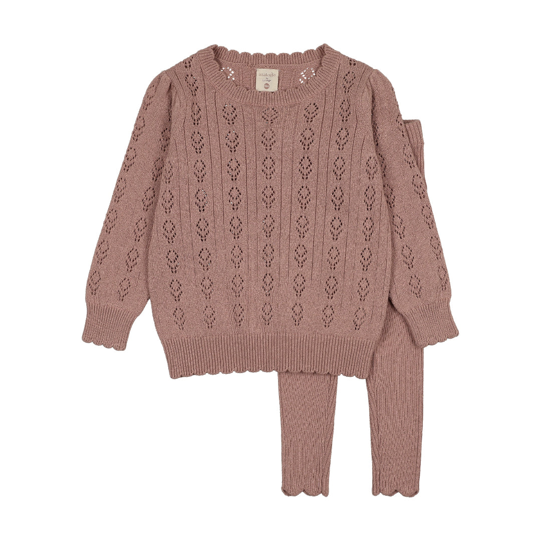 Dried Rose Girls Knit Set