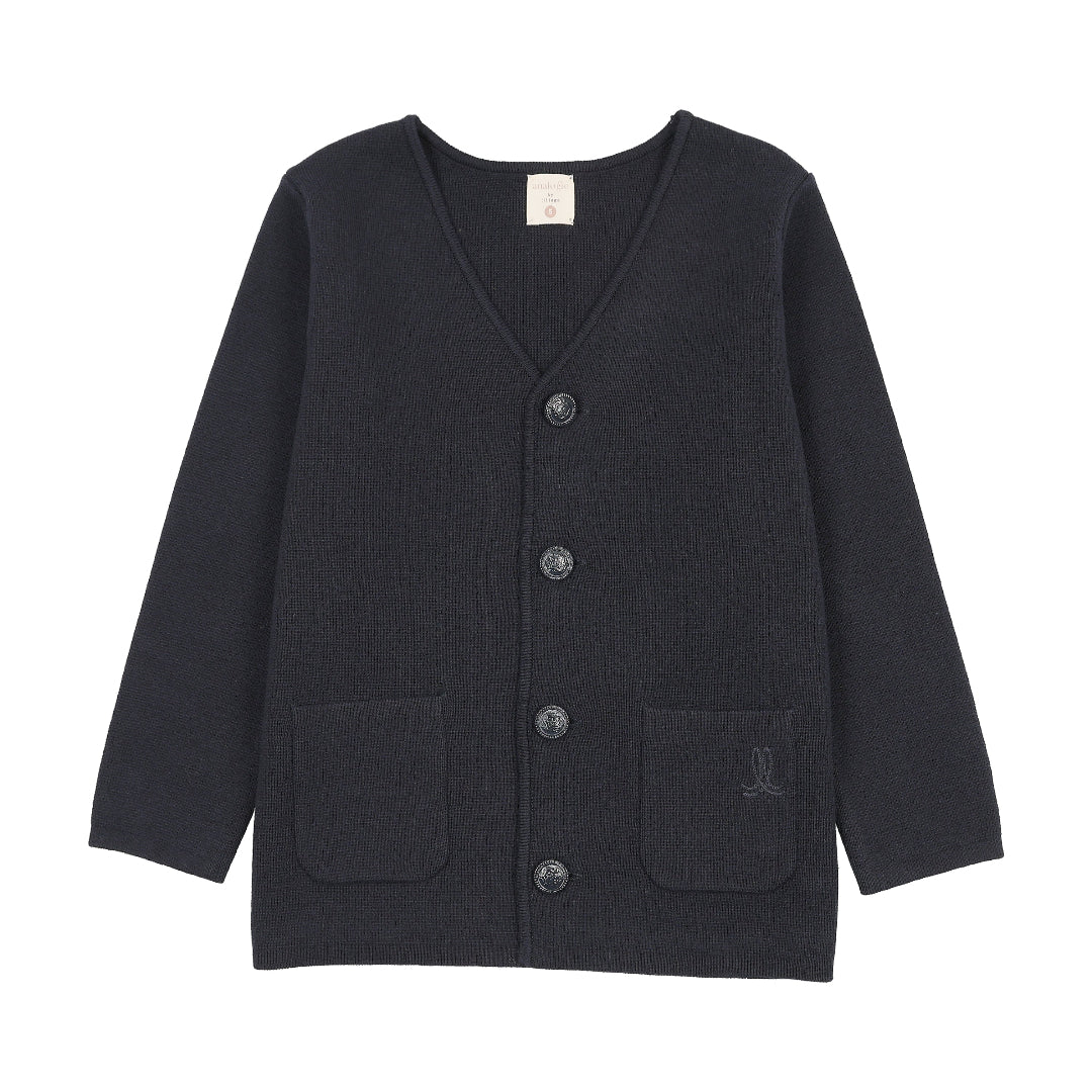 Navy Boys Cardigan Blazer