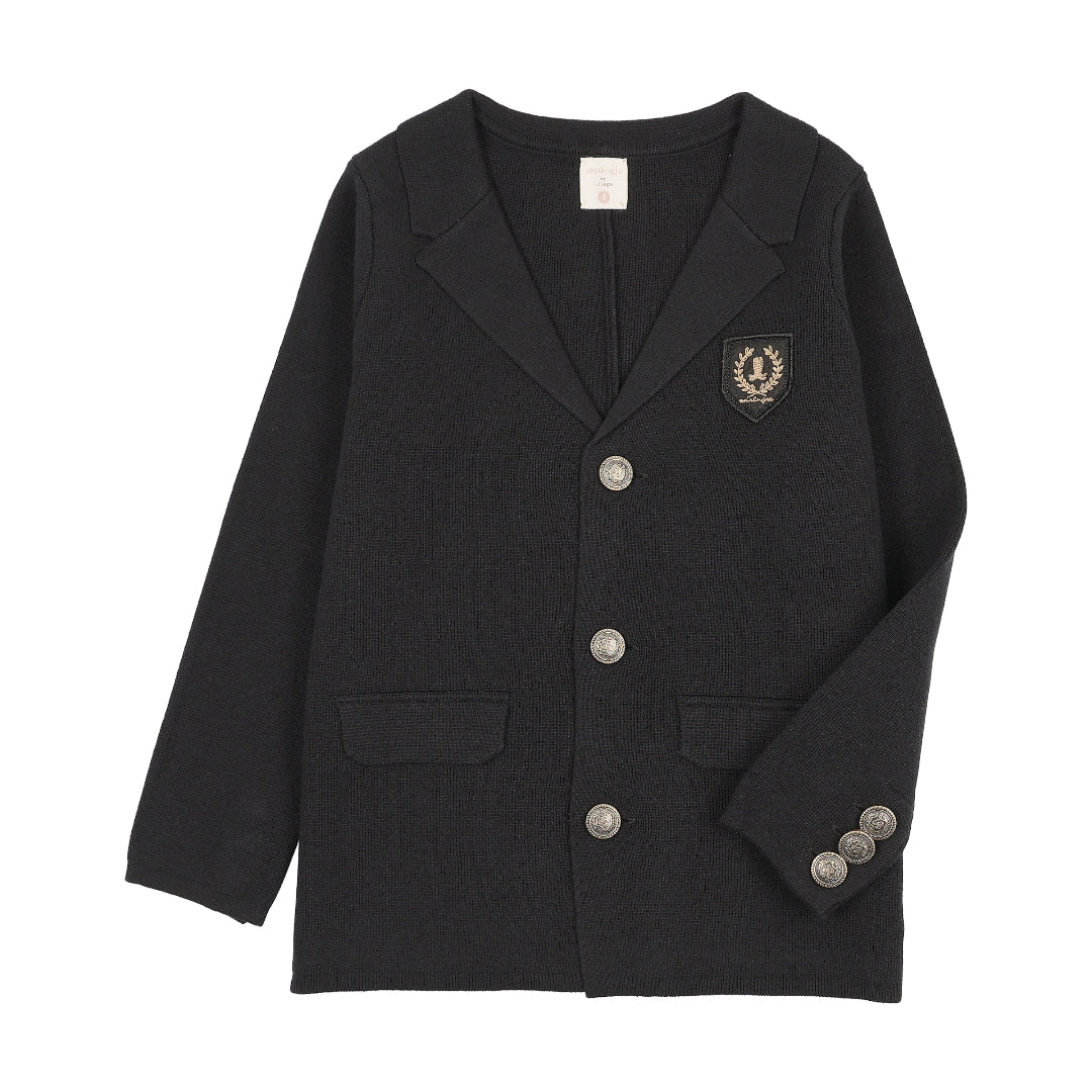 Black Crest Knit Blazer