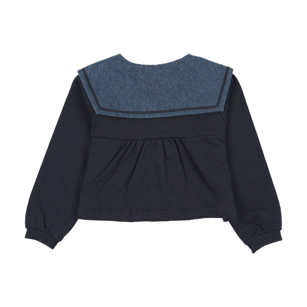 Navy Sweet Campaign Sailor Collar Cardigan