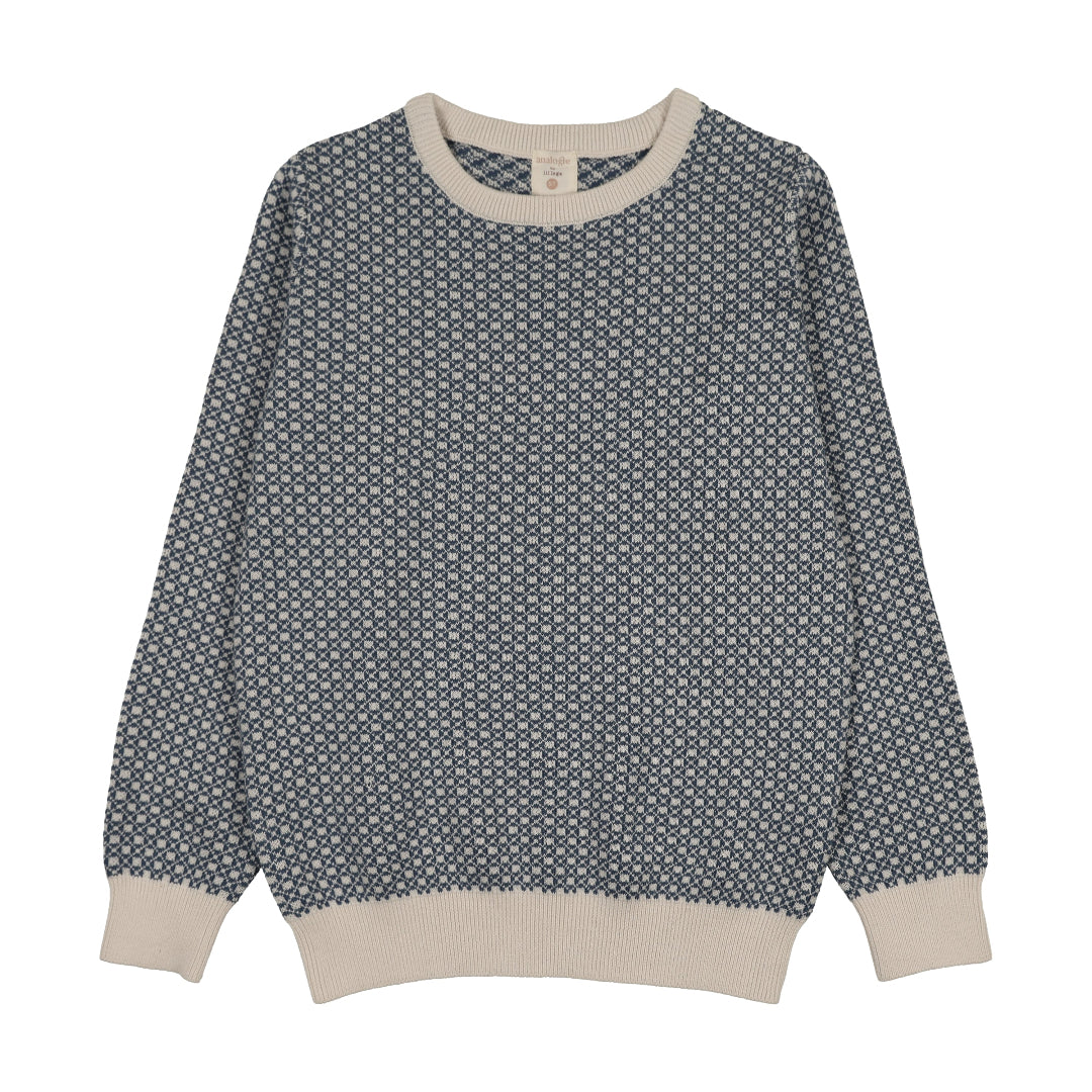 Dried Blue Heirloom Knit Boys Crew Neck