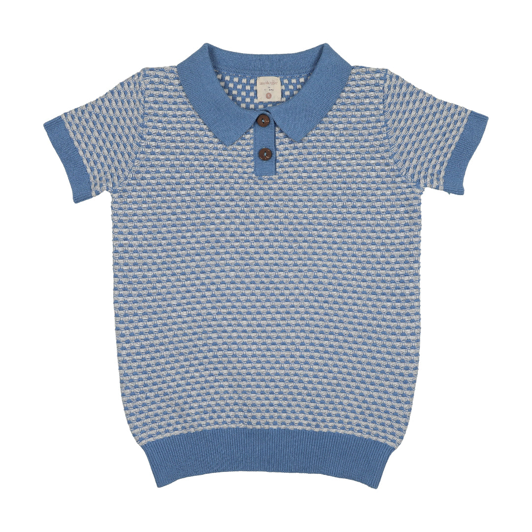 Fresh Blue Multi Knit Polo