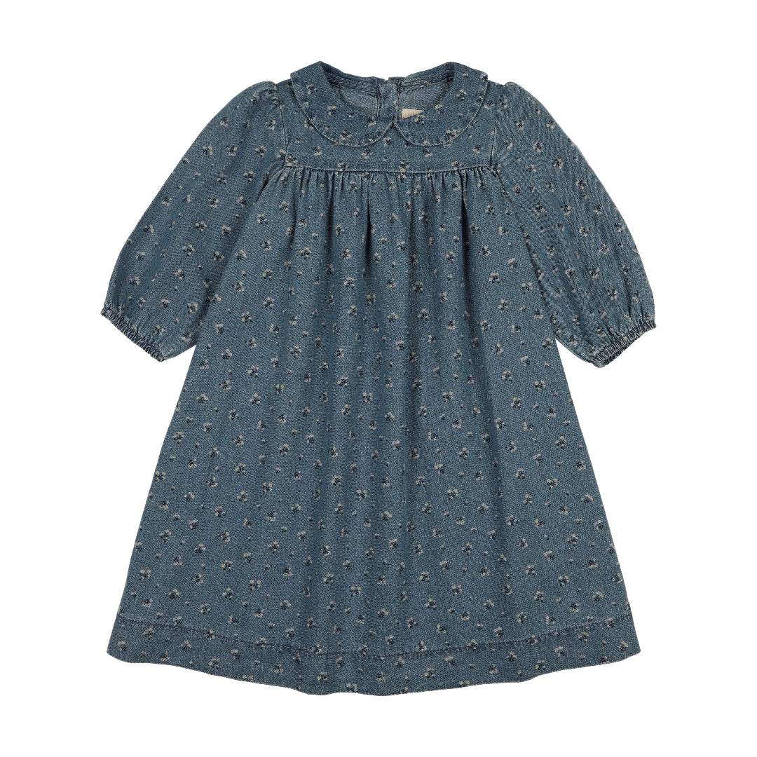 Blue Dainty Denim 3/4 Dress