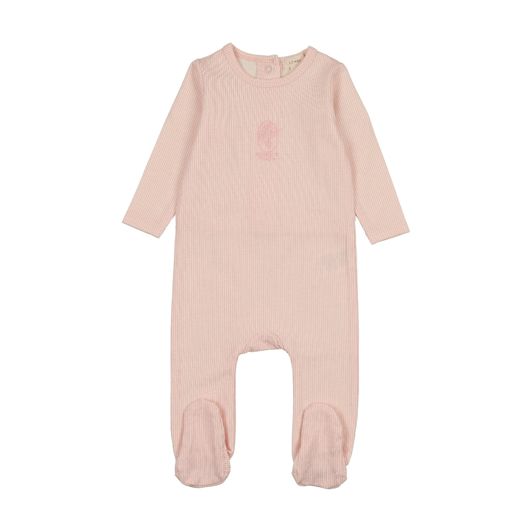 Pink Sailor Stripe Footie