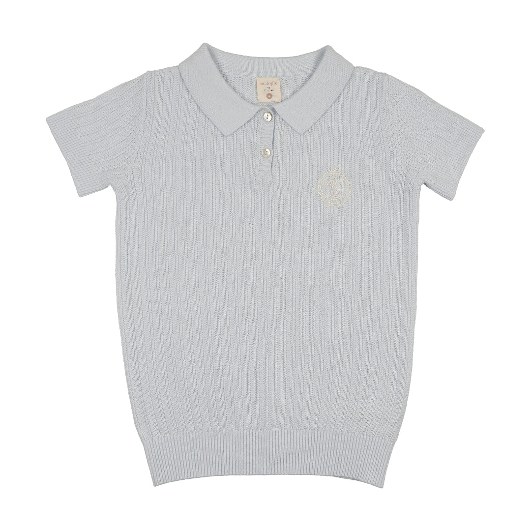 Clear Blue Knit Polo