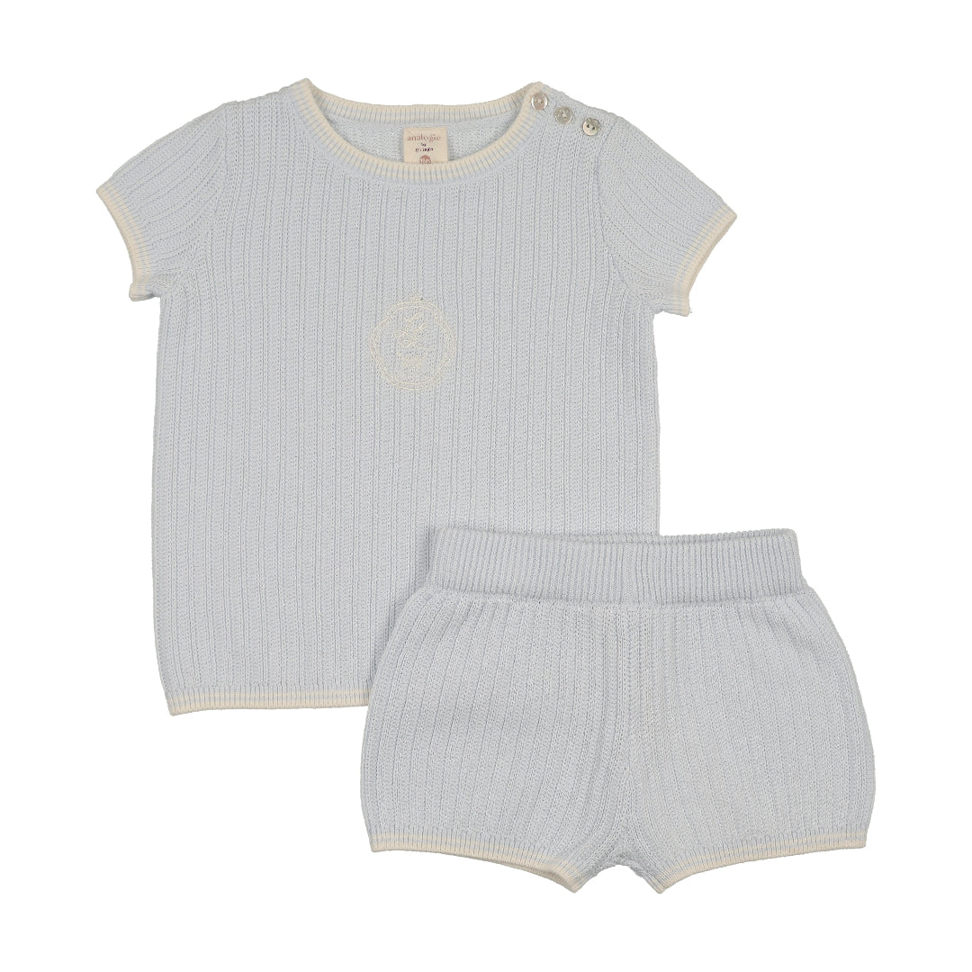 Clear Blue Boys Knit Emblem Set