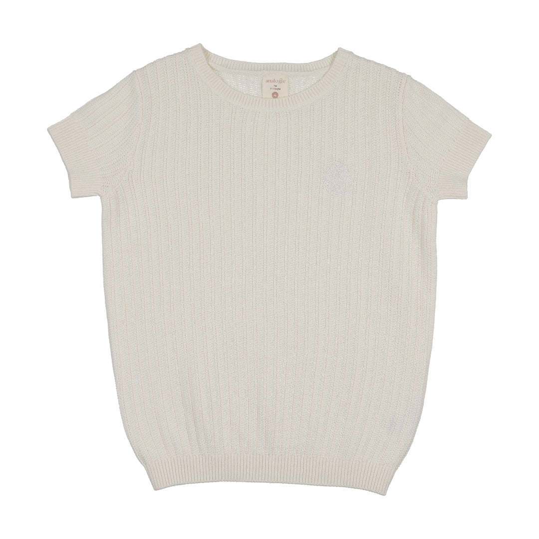 Cream Knit Crewneck Sweater