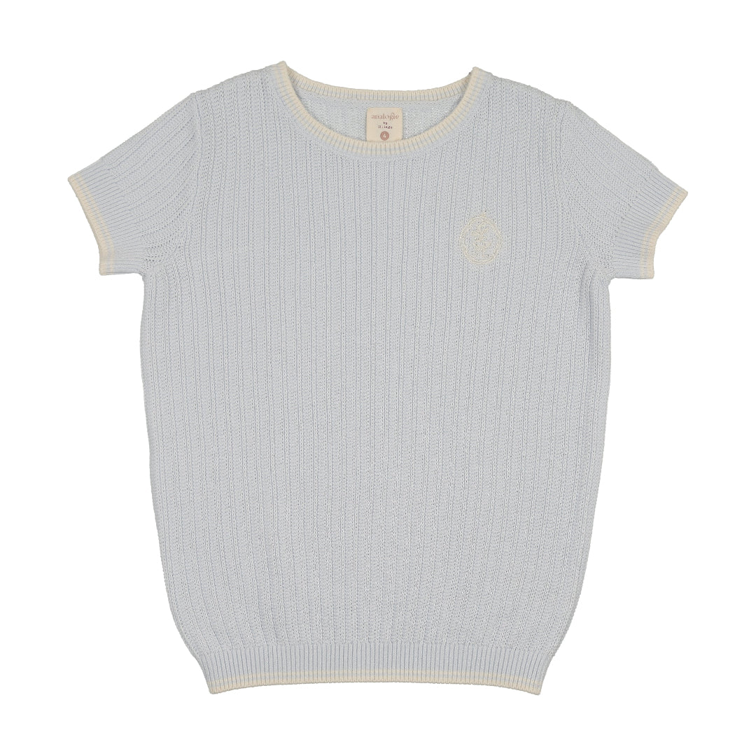 Clear Blue Knit Crewneck Sweater