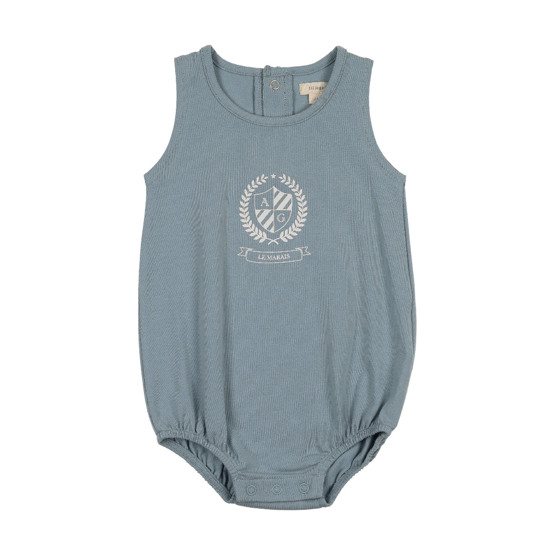 Sky Blue Emblem Romper