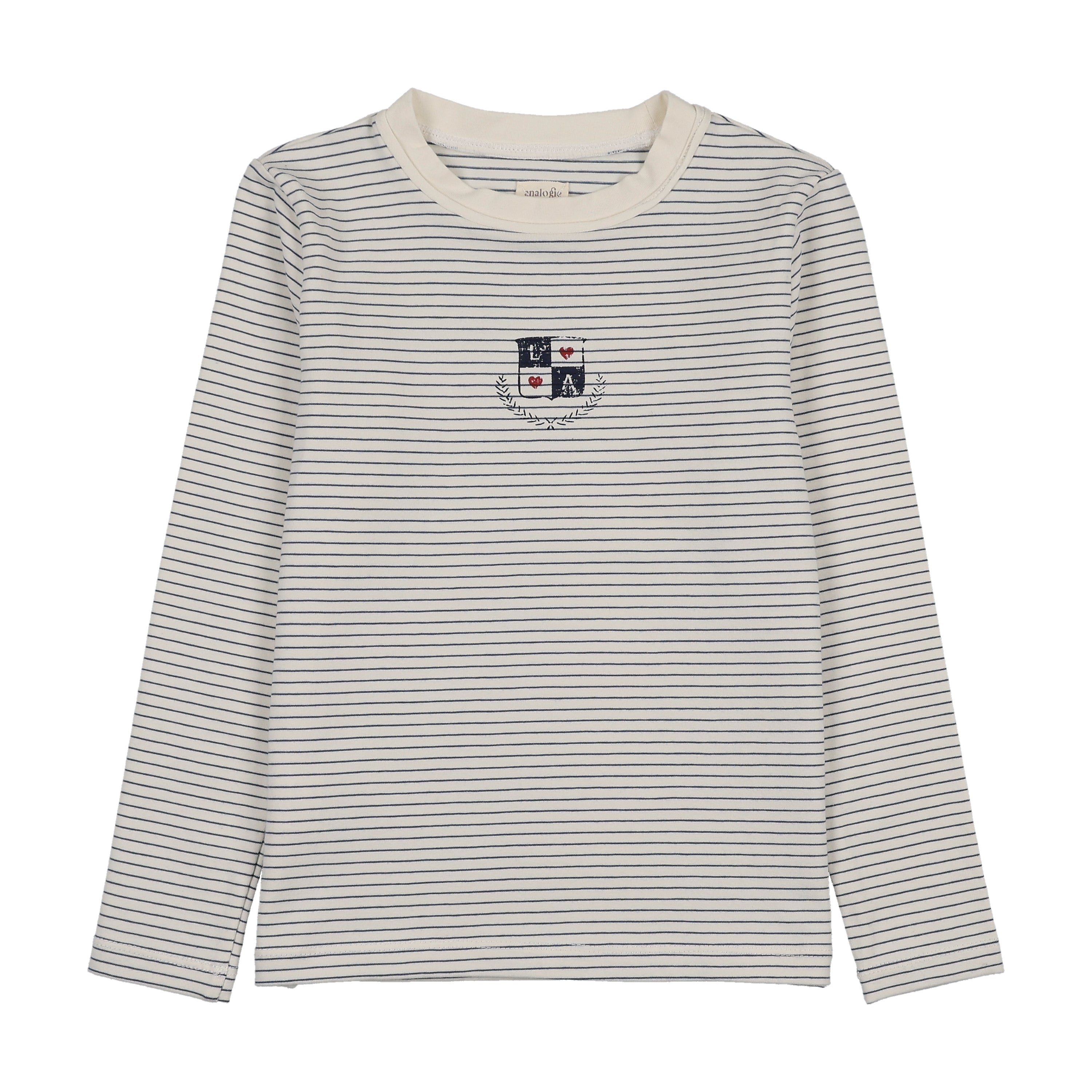 Blue Striped Denim City Girls LS Tee