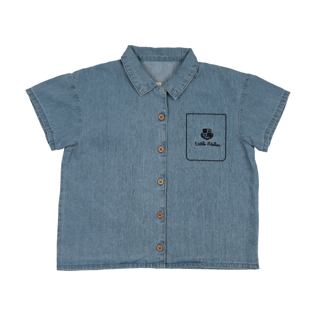 Mid Blue Wash Denim City Shirt