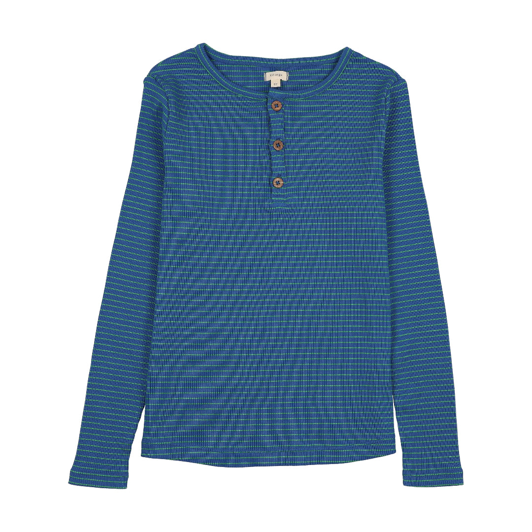 Blue/Green Basic Stripe Henley