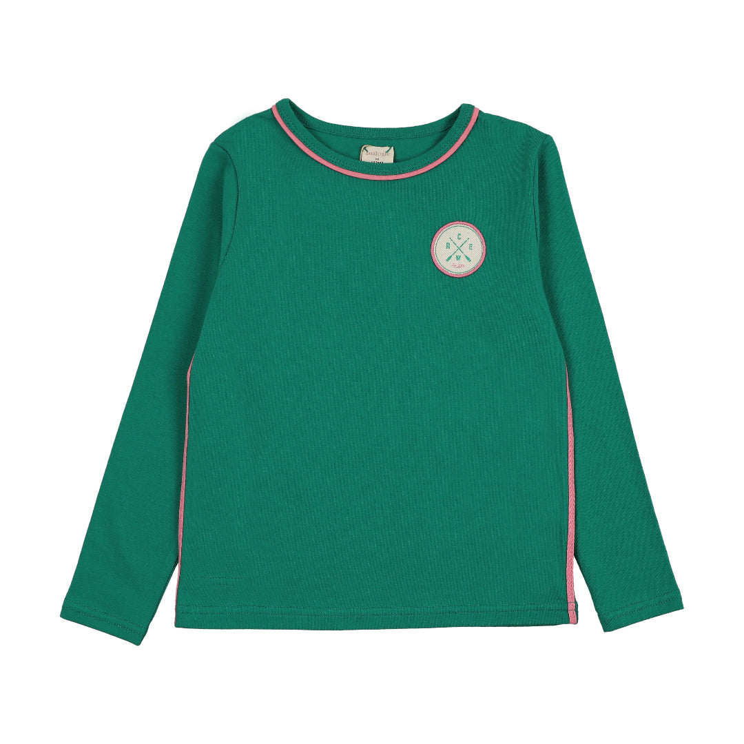 Electric Green Boating Crew LS Tee