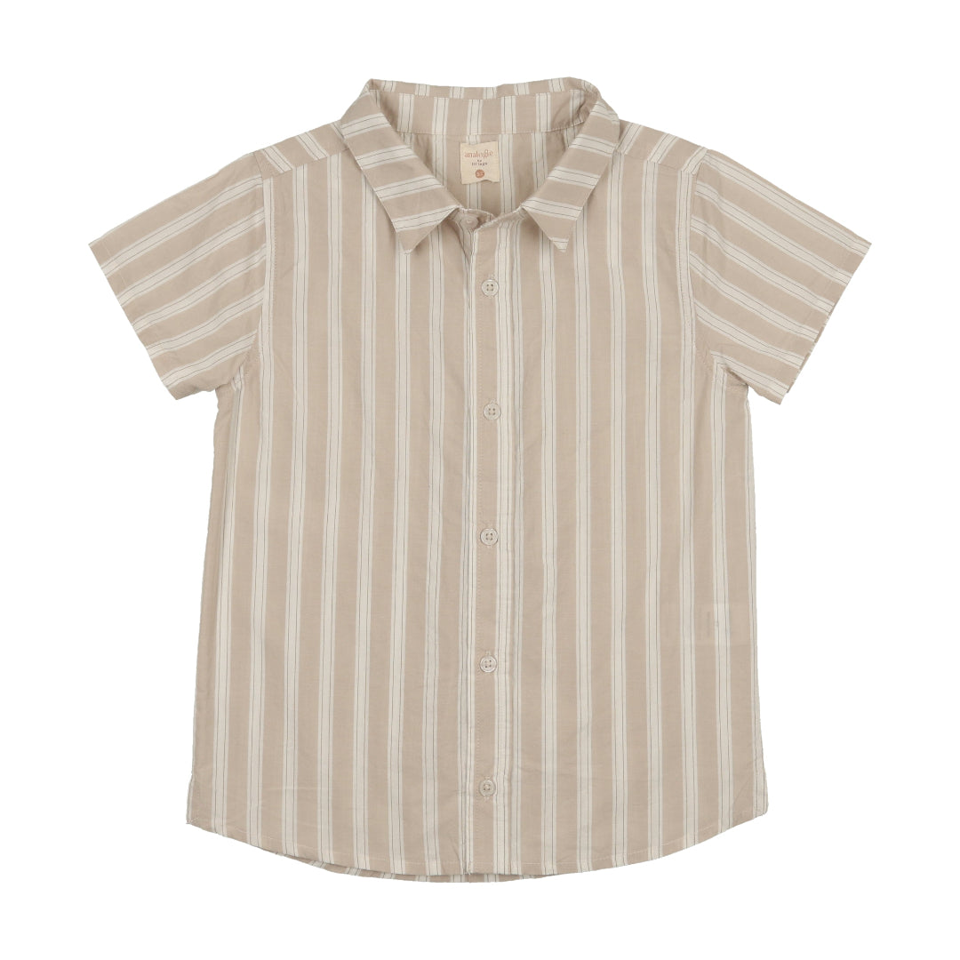 Wheat Stripe Downtown SS Button Down Shirt