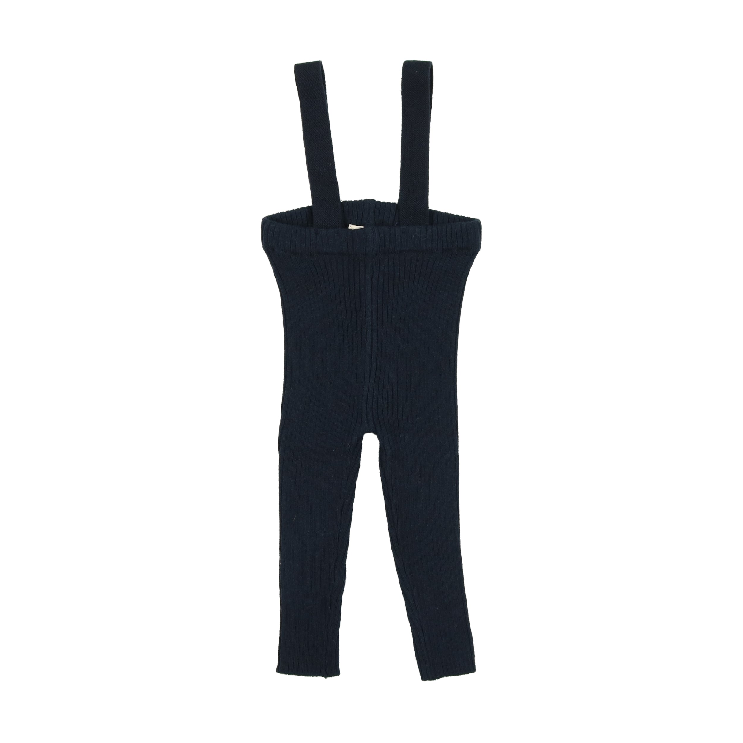 Navy Knit Suspender Leggings