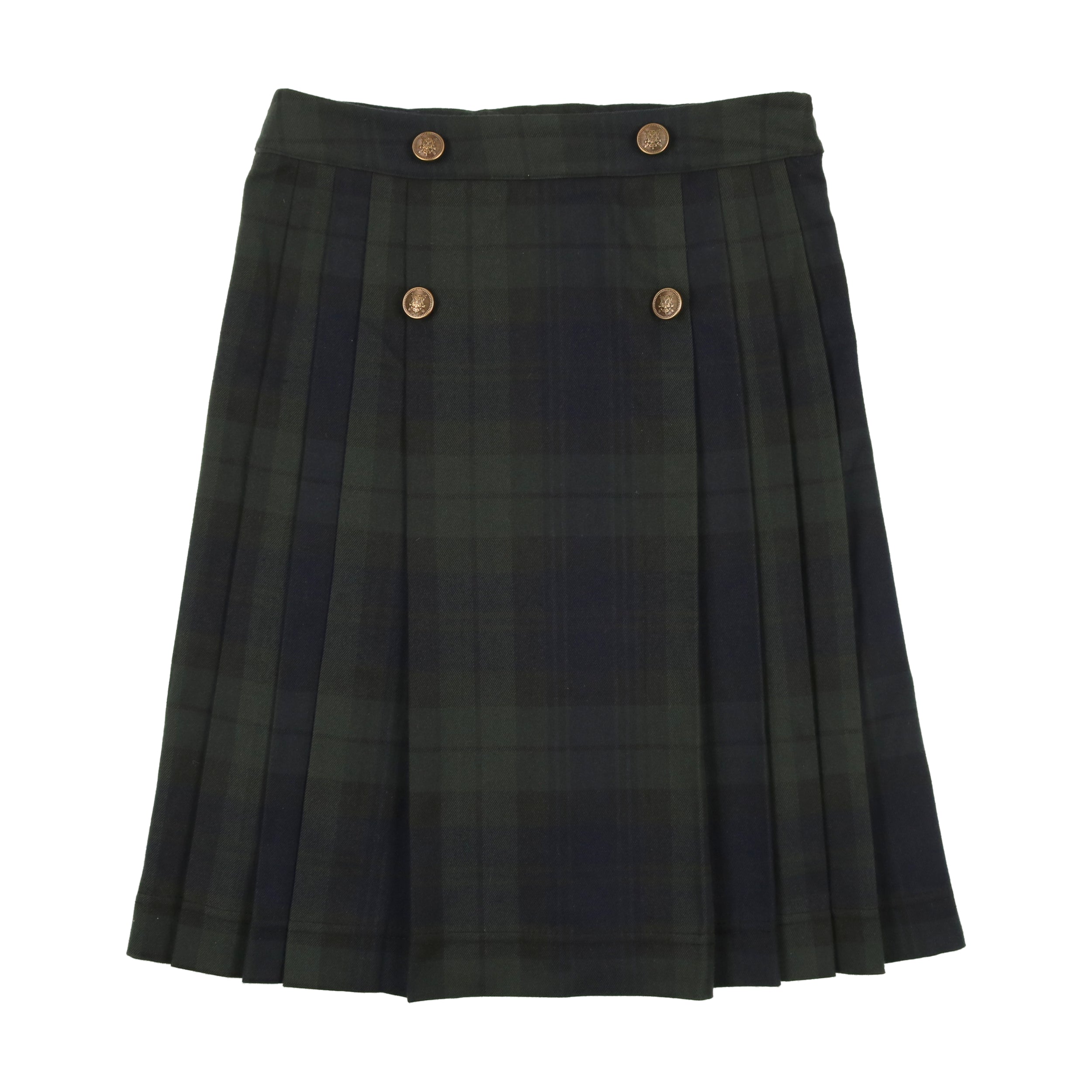 Forest Plaid Pleated Skirt