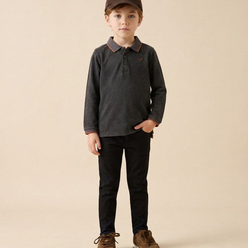 Off Black Stitch Studio Polo Long Sleeve