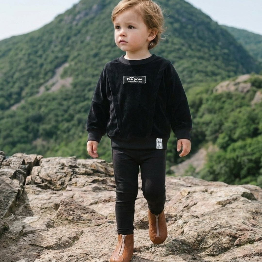 Black Velour Boys Set