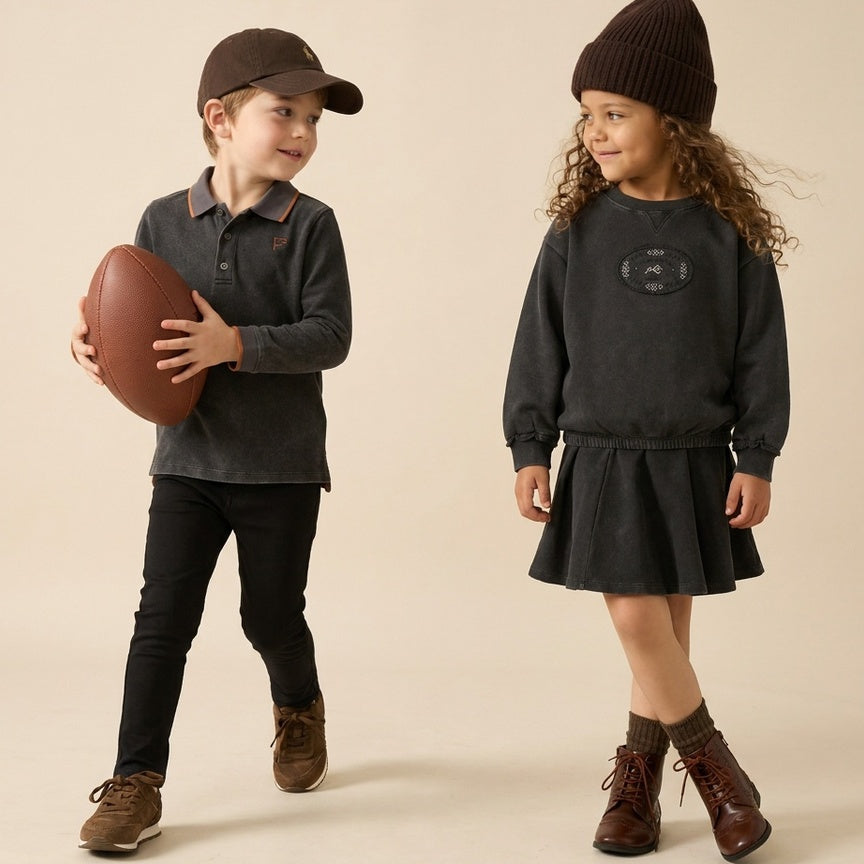 Off Black Stitch Studio Girls Sweatshirt