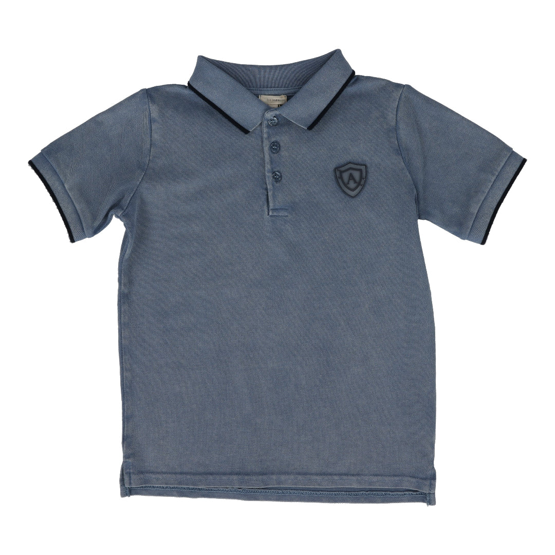 Denim Blue Logo Polo