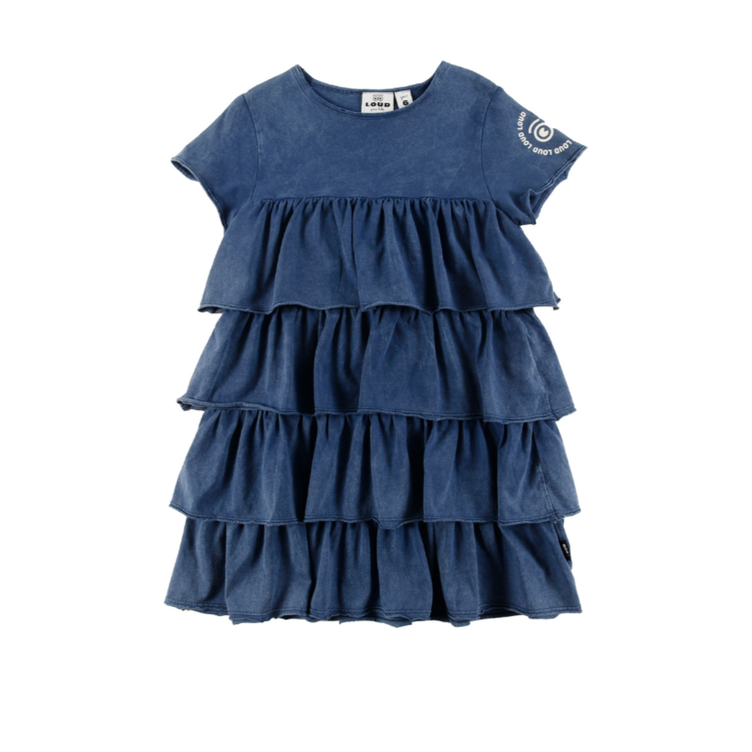 Navy Marble Dye Tiered Layer’s Dress