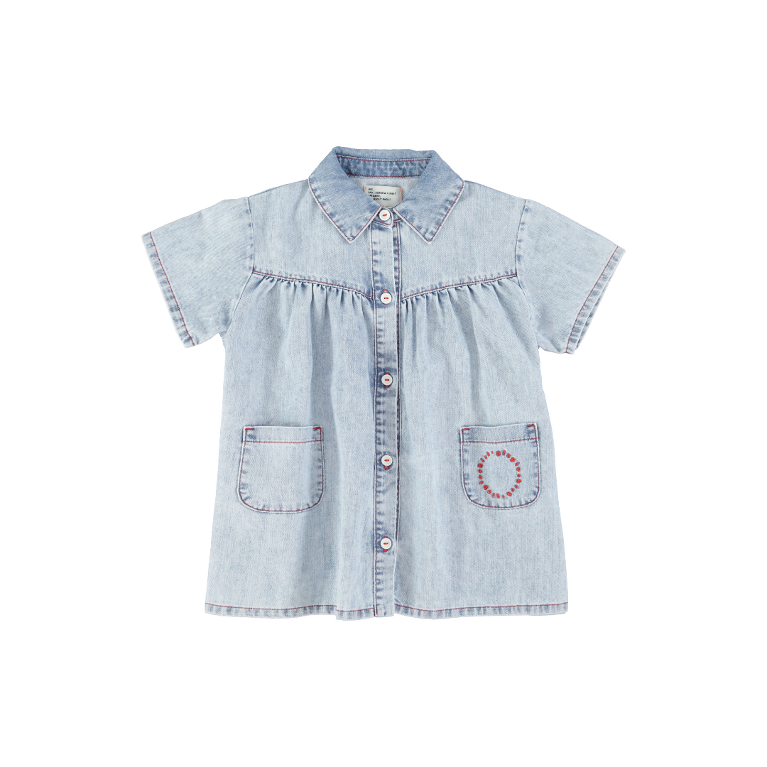 Blue Light Denim Short Dress