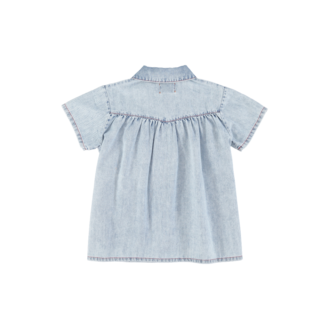 Blue Light Denim Short Dress