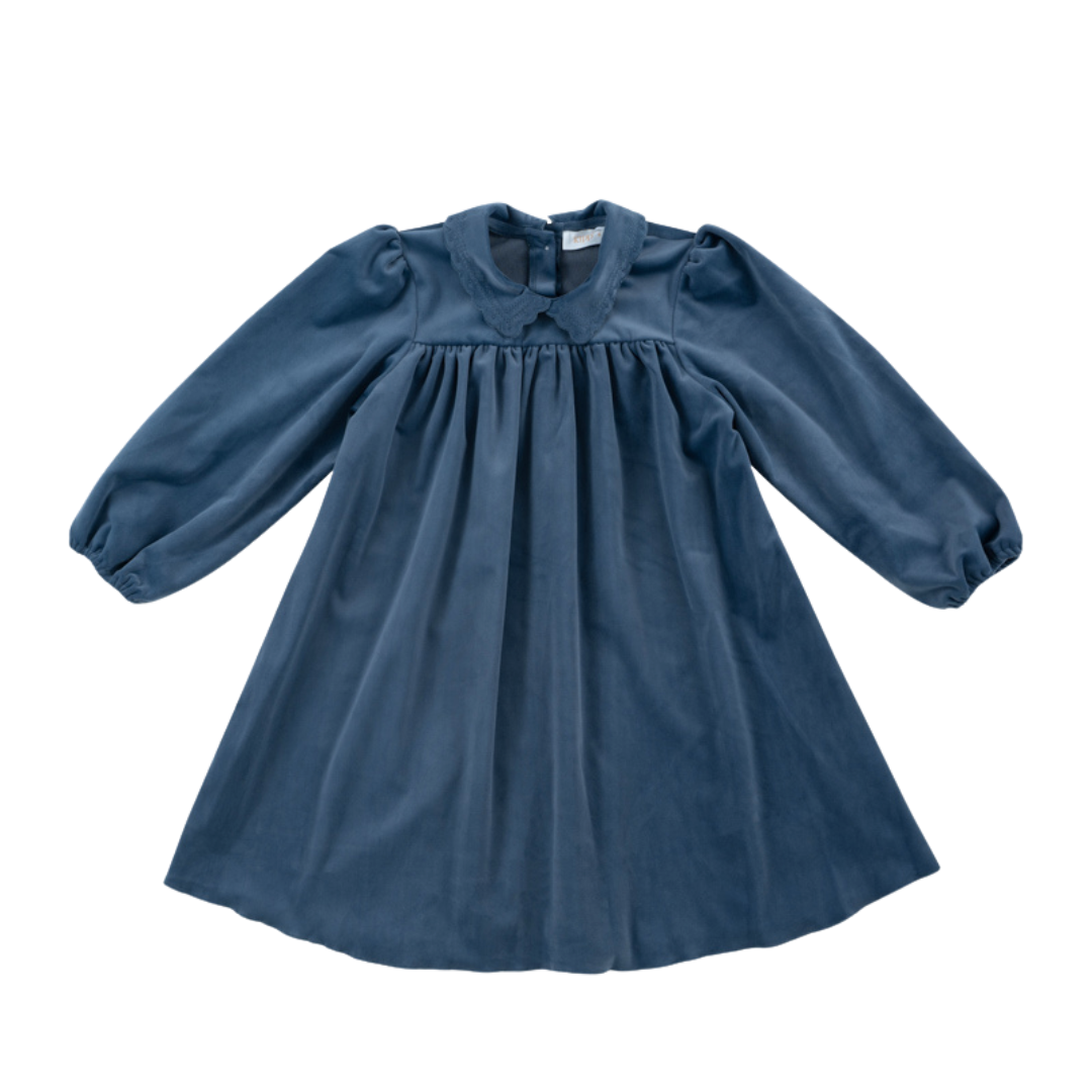 Blue Nola Velvet Dress