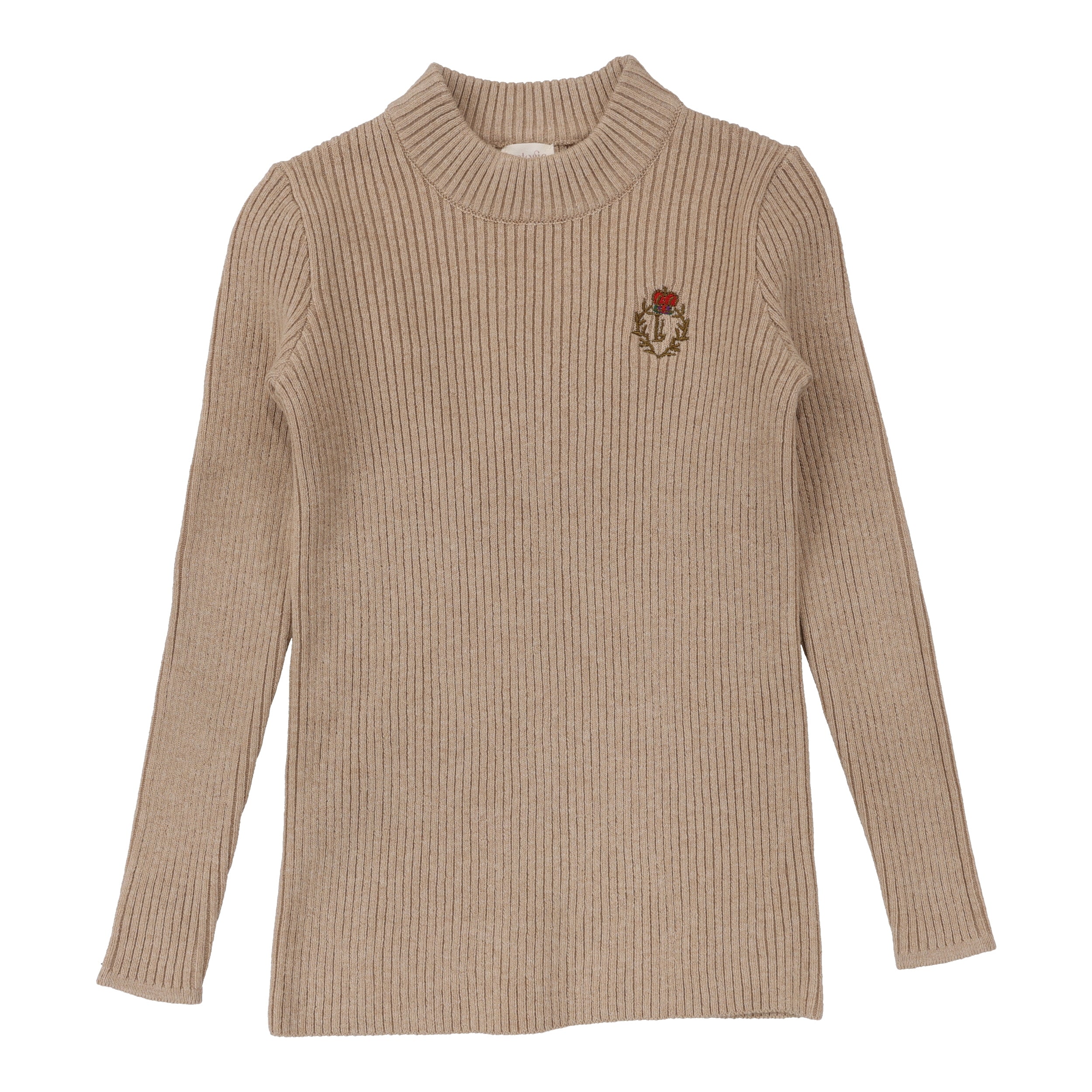 Oatmeal Crest Knit Mockneck