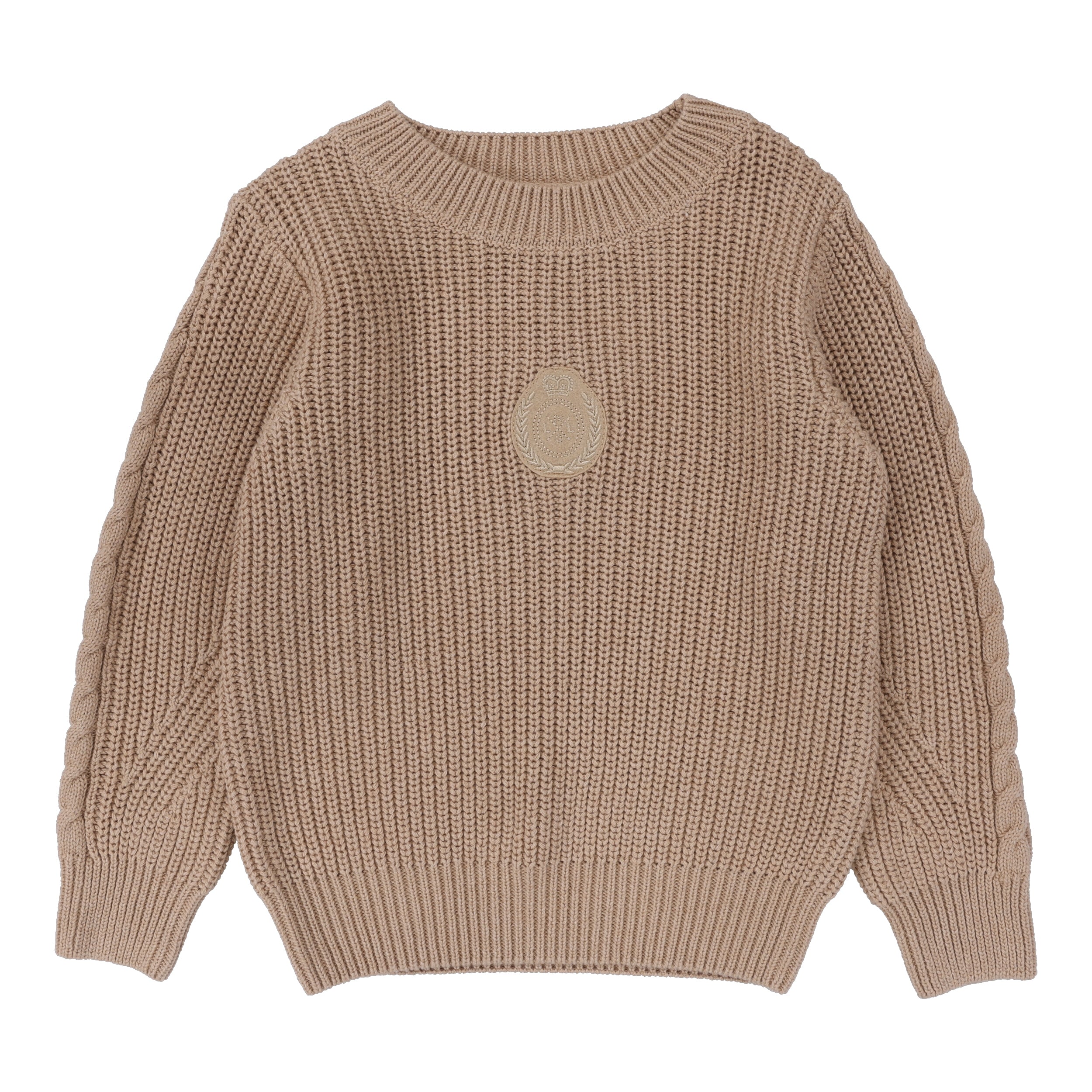 Oatmeal Chunky Crest Knit Sweater