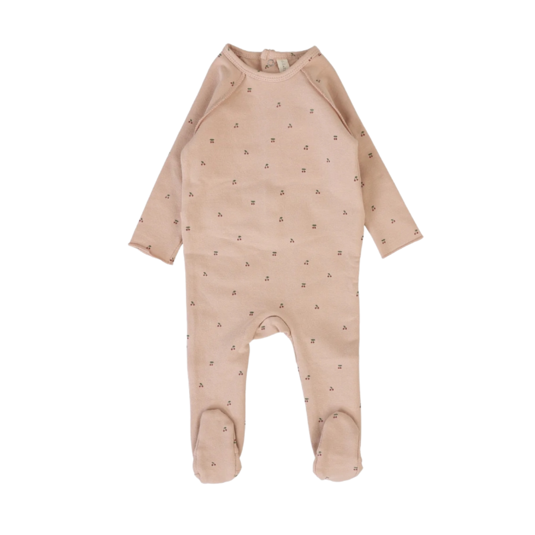Dusty Pink Cherry Print Footie