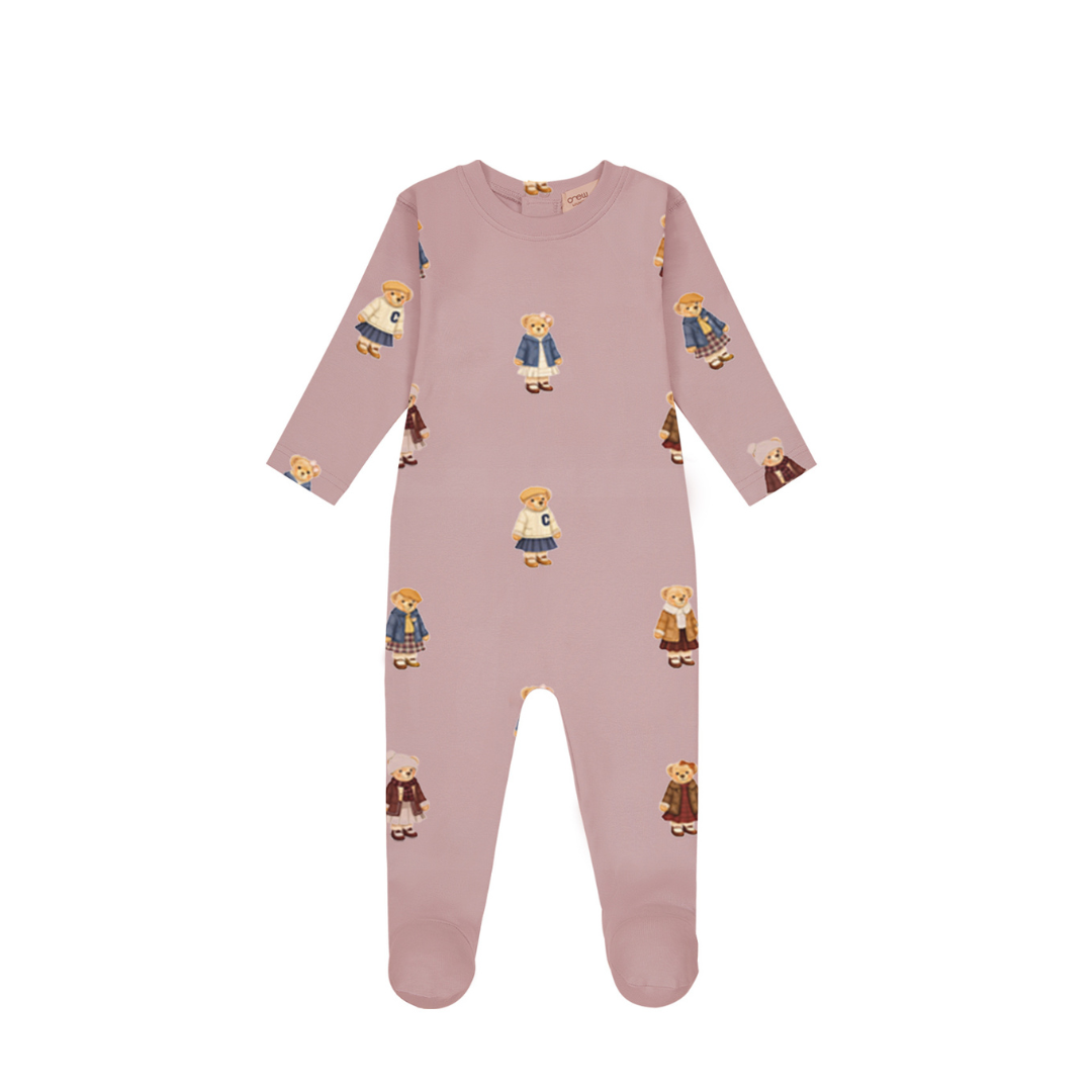 Dusk Teddy Pattern Lounge Footie