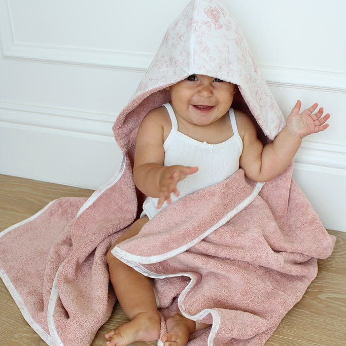 Rose Toile Hooded Bath Towel