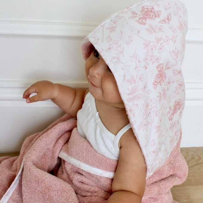 Rose Toile Hooded Bath Towel