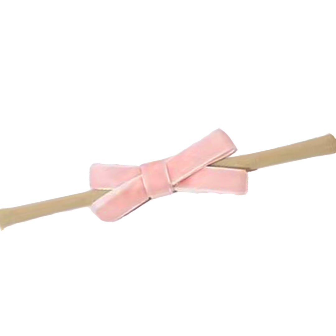 Pink Velvet Bow Baby Band