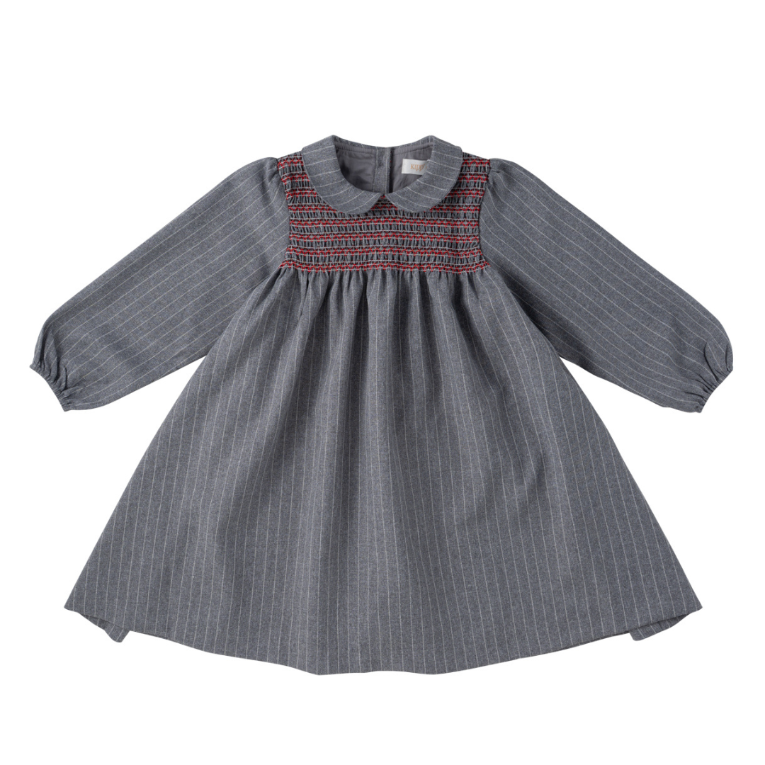 Grey Cynthia Pinstripe Dress