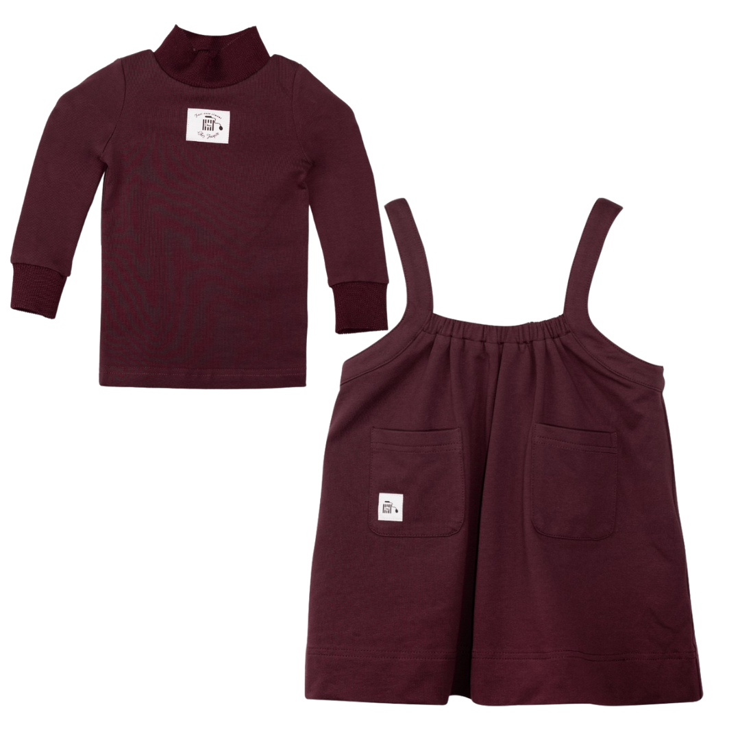 Plum Jumper w/ Label + Turtleneck Set