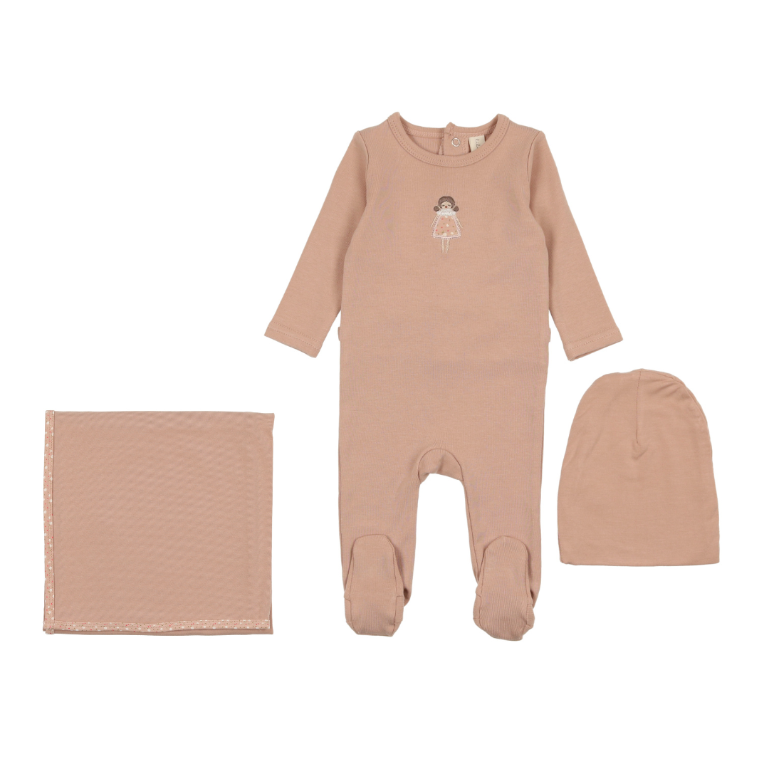 Pink Doll Embroidered Layette Set