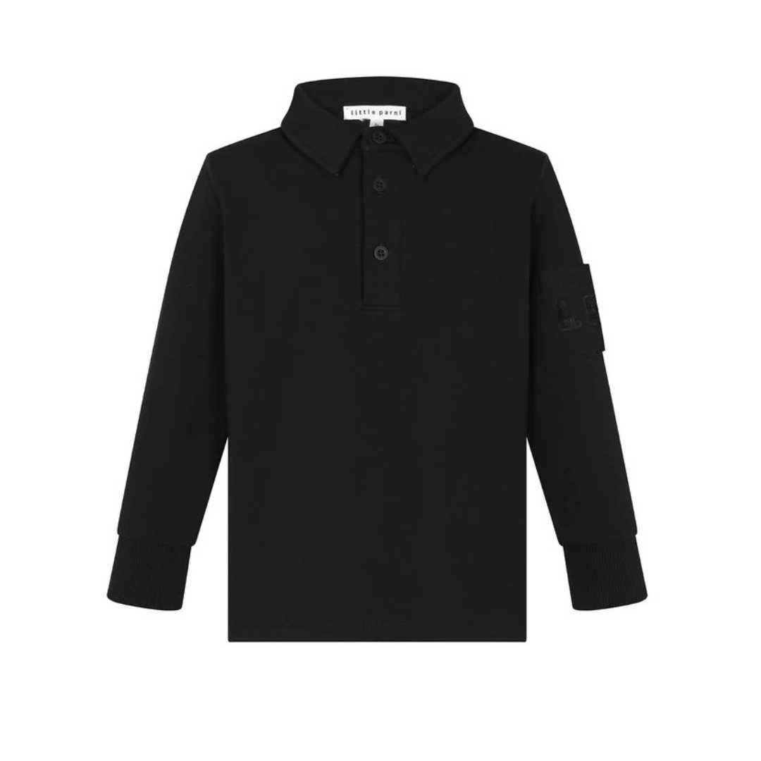 Black Boys Pocket Sleeve Polo