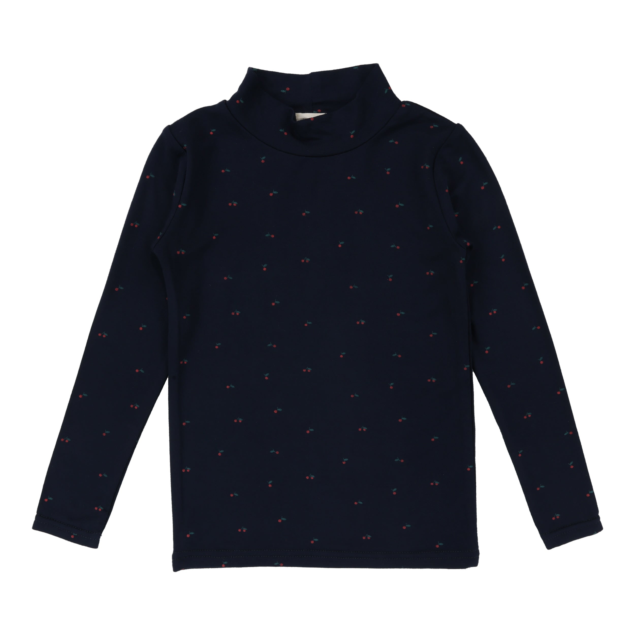 Navy/Cherry Printed Mockneck