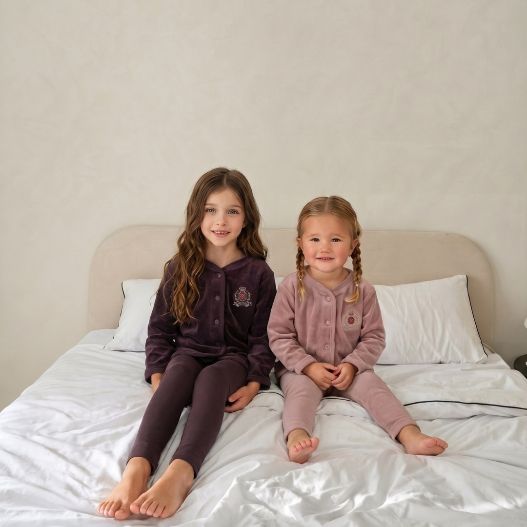 Eggplant Velour Crest Lounge Set