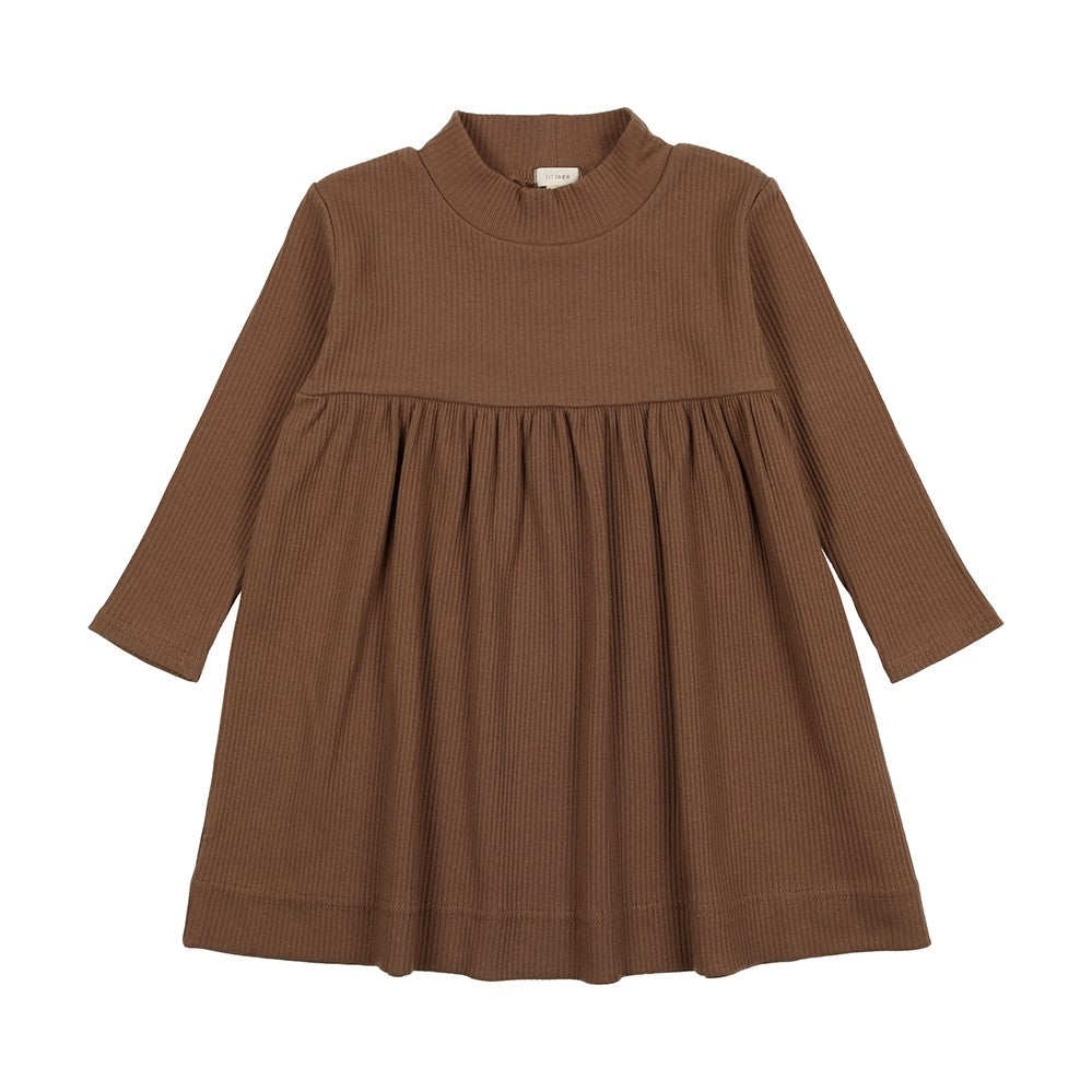 Camel Rib Mockneck Dress