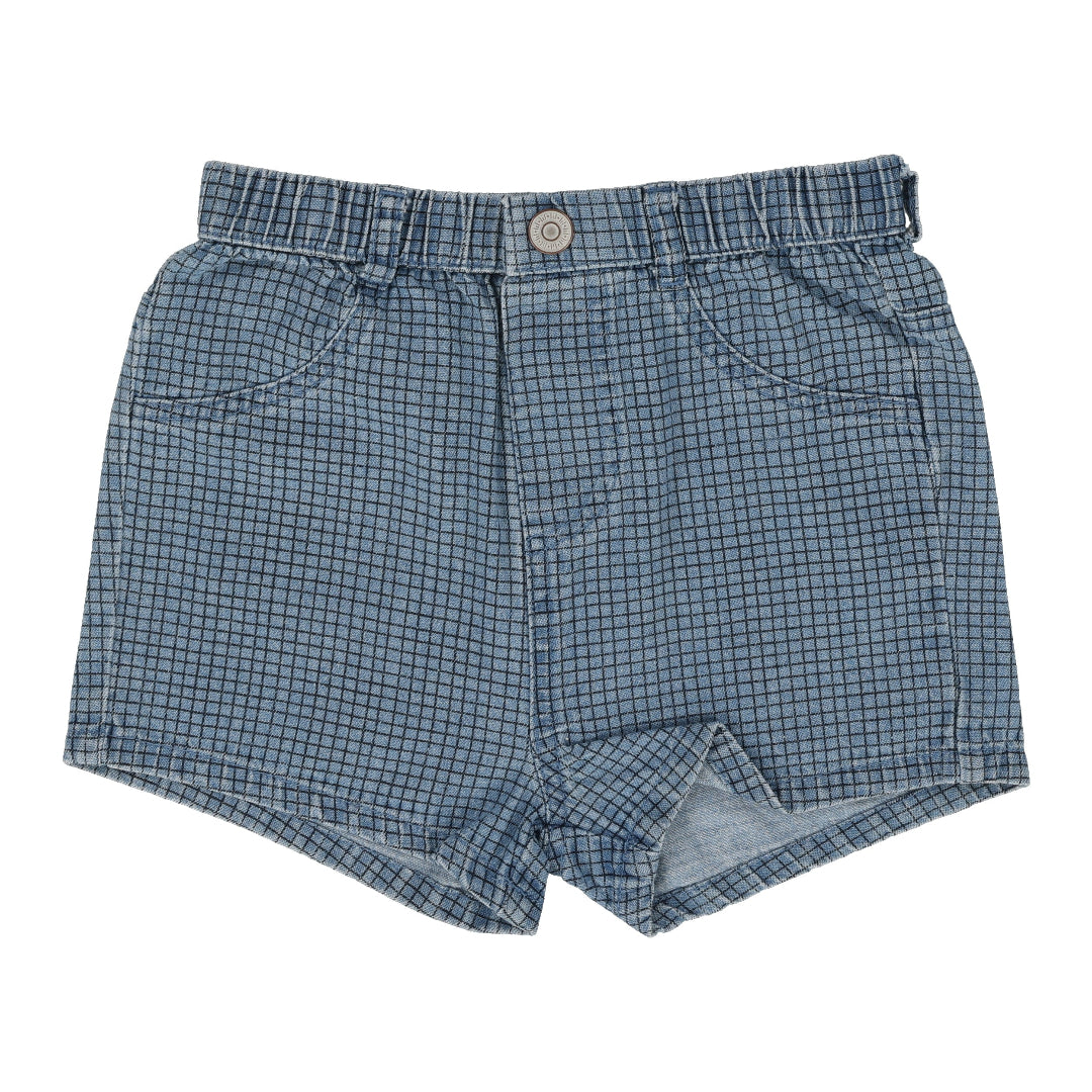 Denim Checked Shorts