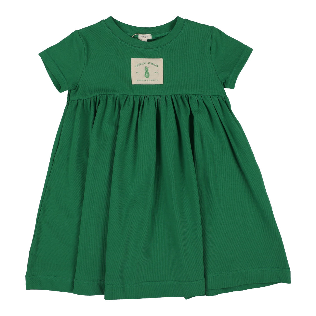 Green Patch Short Sleeve Dress