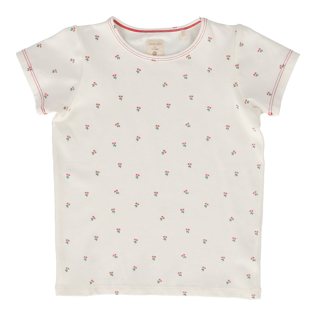 White Cherry Flower Tee Short Sleeve