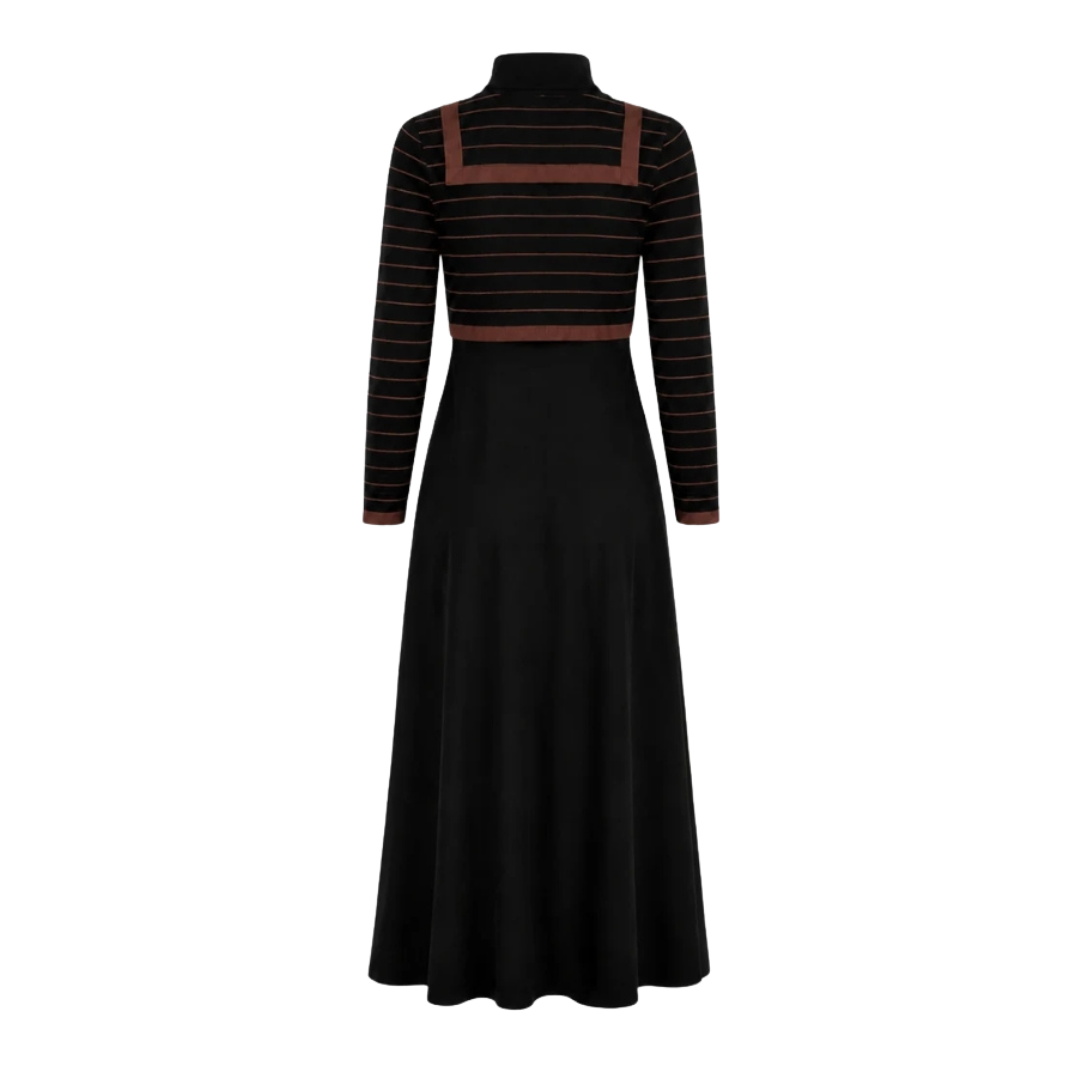 Brown Selena Collared Overlay Maxi