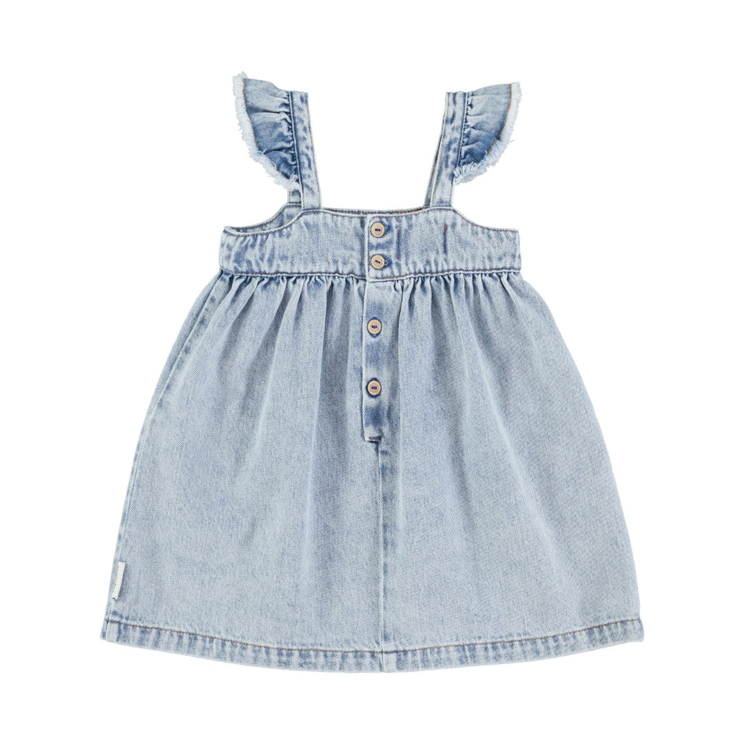 Washed Blue Denim Short Dress