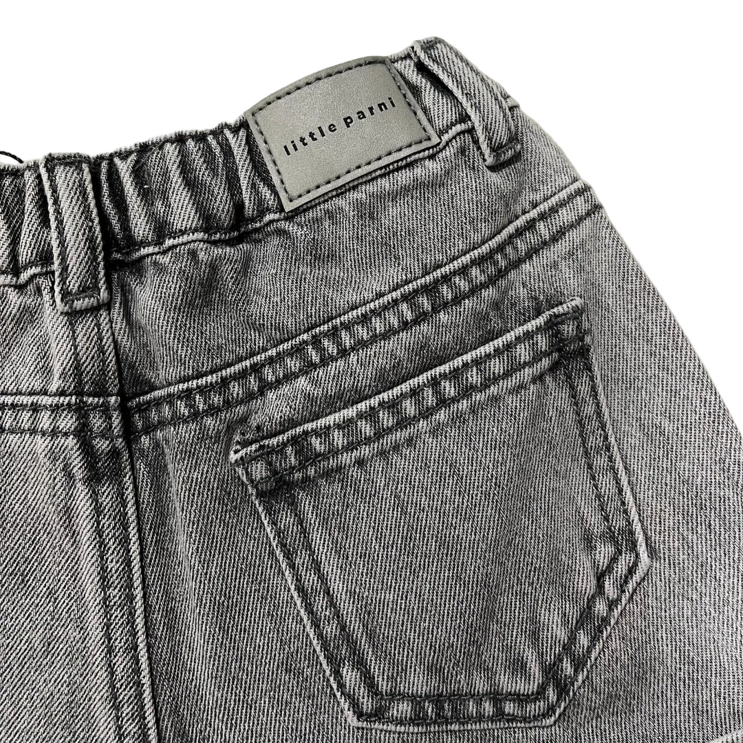 Grey Classic Denim Shorts