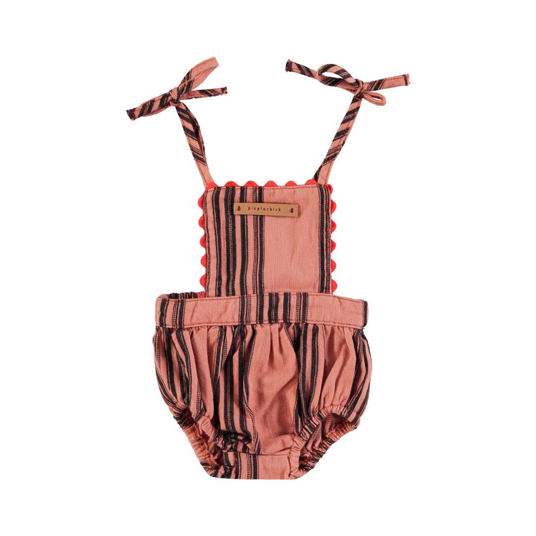 Pink Romper w/ Black Stripes