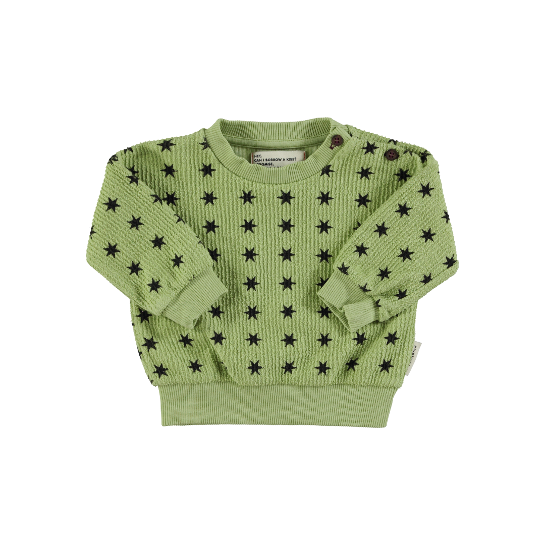 Green Baby Sweatshirt w/ Black Stars